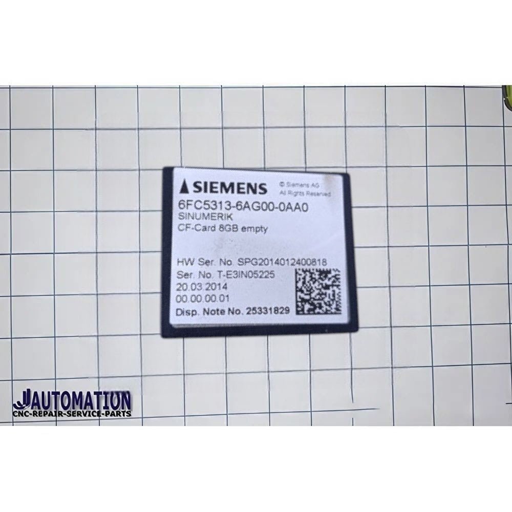 Siemens Compact Flash Card (empty as user memory), 8 GB unit for PPU 6FC5313 - 6AG00 - 0AA0 - JJAutomation